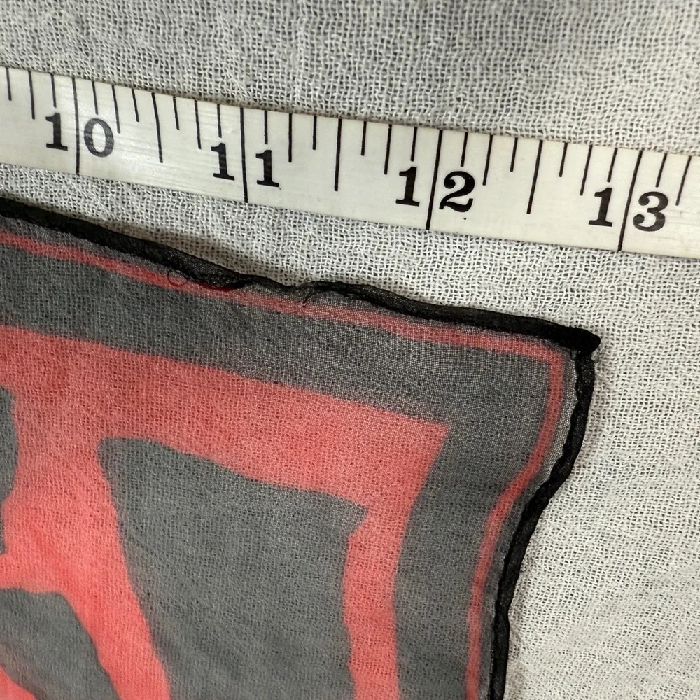 Vera Neumann oblong scarf red black abstract chiffon 13